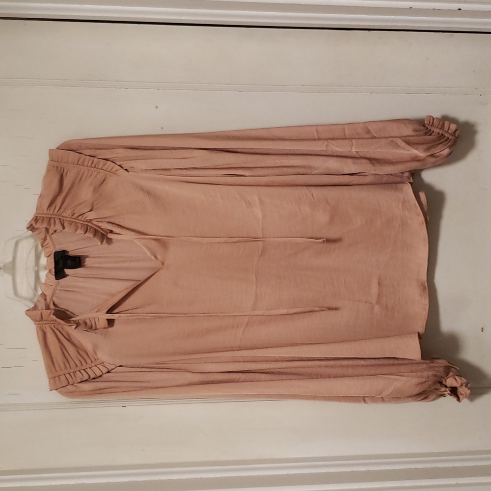 RACHEL Rachel Ray Flowy Balloon Longsleeve Ruffle Collar Top Meduim